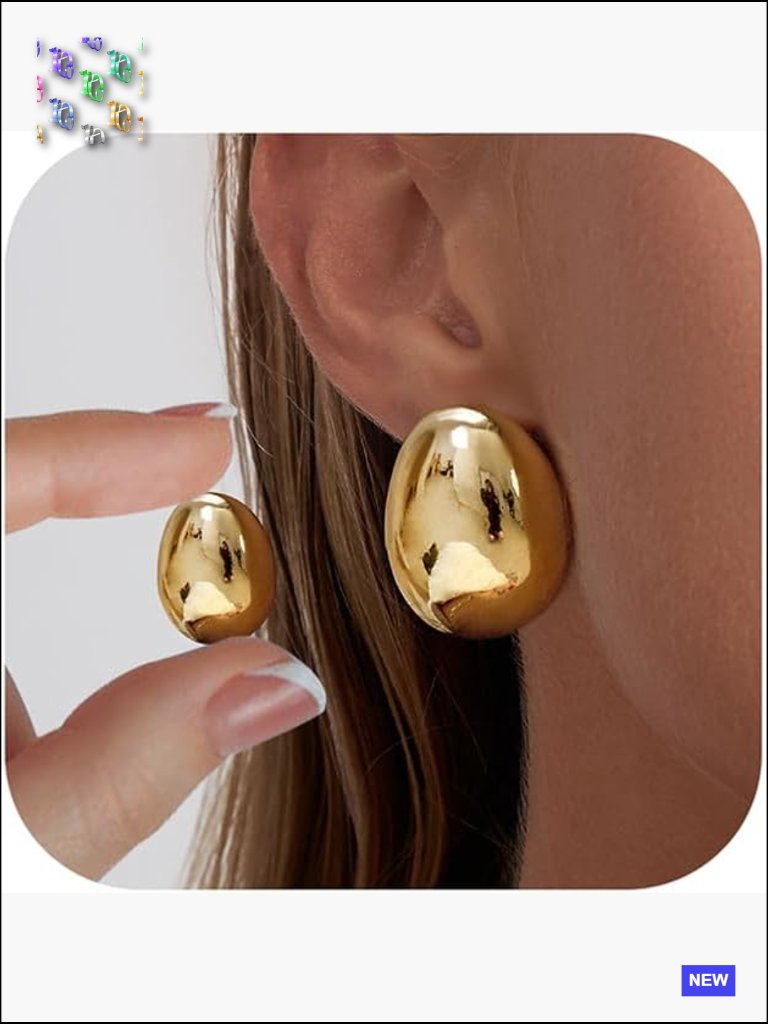 Chunky Gold Hoop Earrings Set Trendy Statement Jewelry 2/3 Pairs